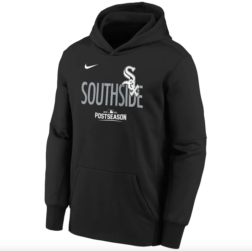 Youth Chicago White Sox Nike Black 2021 Postseason Authentic Collection Dugout Pullover Hoodie