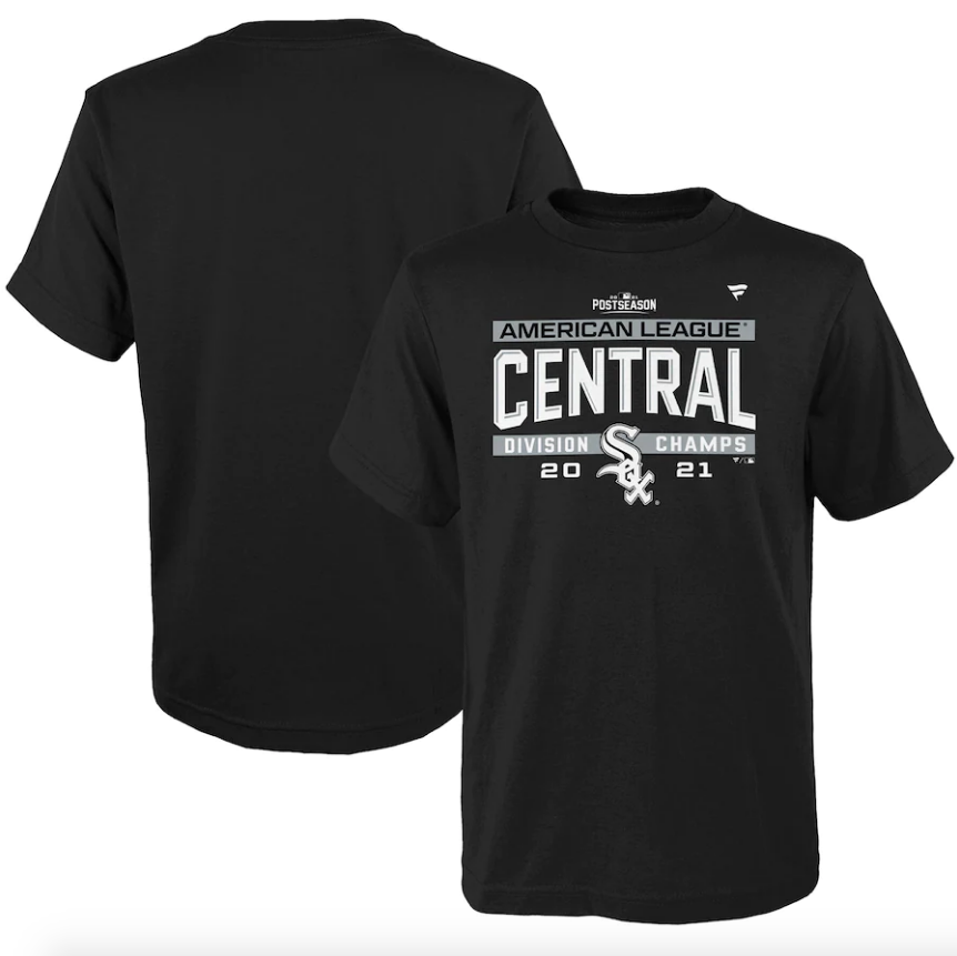 Youth Chicago White Sox Black 2021 AL Central Division Champions Locker Room T-Shirt