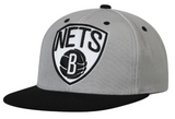 Men's Brooklyn Nets 2 Tone Gray/Black NBA XL Pop Snapback Adjustable Hat - Pro Jersey Sports