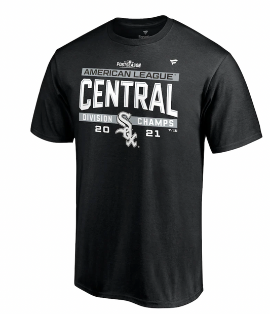 Men's Chicago White Sox Fanatics Branded Black 2021 AL Central Division Champions Locker Room T-Shirt