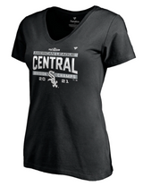 Women's Chicago White Sox Fanatics Branded Black 2021 AL Central Division Champions Locker Room V-Neck T-Shirt - Pro Jersey Sports