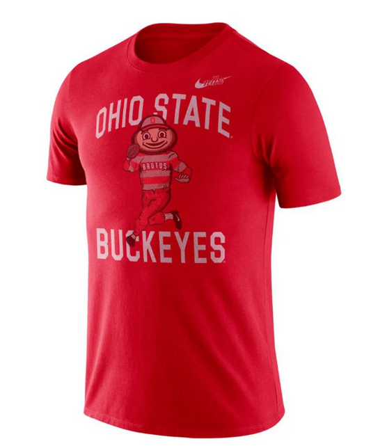 Men's Ohio State Buckeyes Nike Old School Mascot Tee- Scarlet