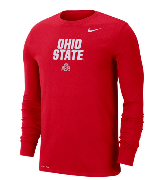 Ohio State Buckeyes Red Nike NCAA Men's Lockup Long Sleeve T-Shirt