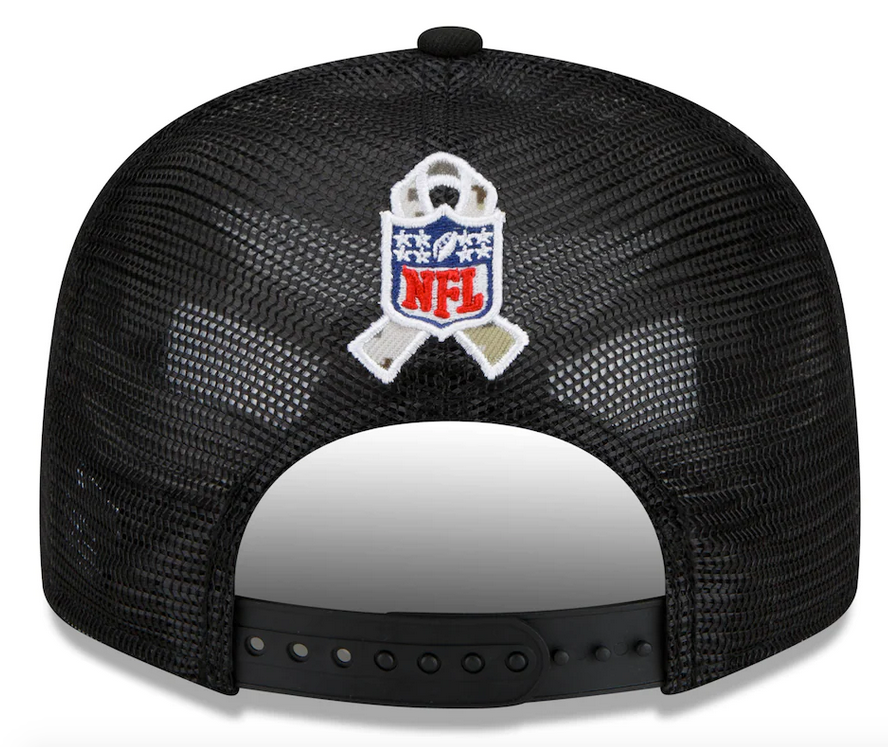Men's Green Bay Packers New Era Black/Camo 2021 NFL Salute To Service Trucker 9FIFTY Snapback Adjustable Hat - Pro Jersey Sports