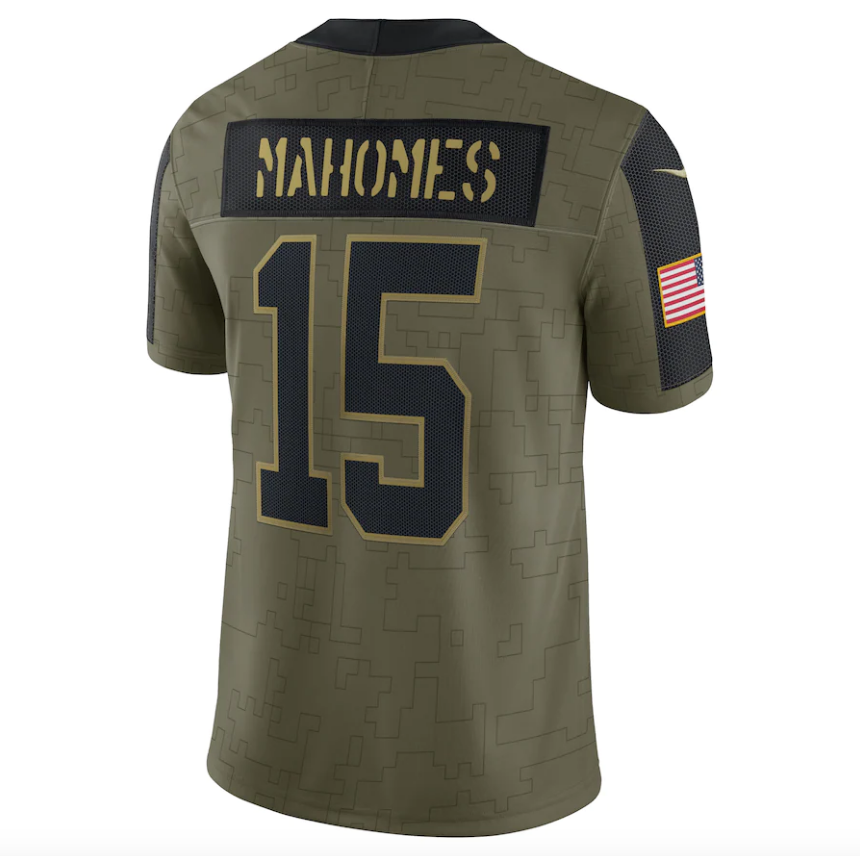 Men's Kansas City Chiefs Patrick Mahomes Nike Olive 2021 Salute To Service Limited Player Jersey - Pro Jersey Sports