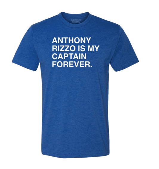 Men's Obvious Shirts Anthony Rizzo Chicago Cubs "Anthony Rizzo Is My Captain Forever." Tee