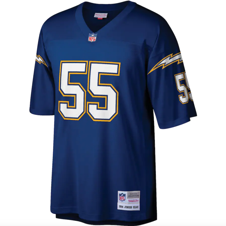 Junior Seau San Diego Chargers Mitchell & Ness Retired Player Legacy Replica Jersey - Navy - Pro Jersey Sports
