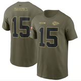 Men's Kansas City Chiefs Patrick Mahomes Nike Camo 2021 Salute To Service Name & Number T-Shirt - Pro Jersey Sports