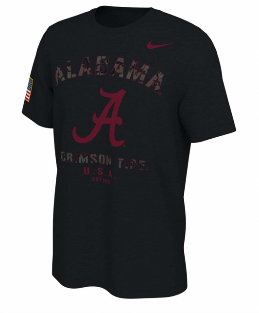 Alabama Crimson Tide 2021 Veterans Day Nike Sideline Black T-Shirt