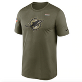 Men's Miami Dolphins Nike Olive 2021 Salute To Service Legend Performance T-Shirt - Pro Jersey Sports