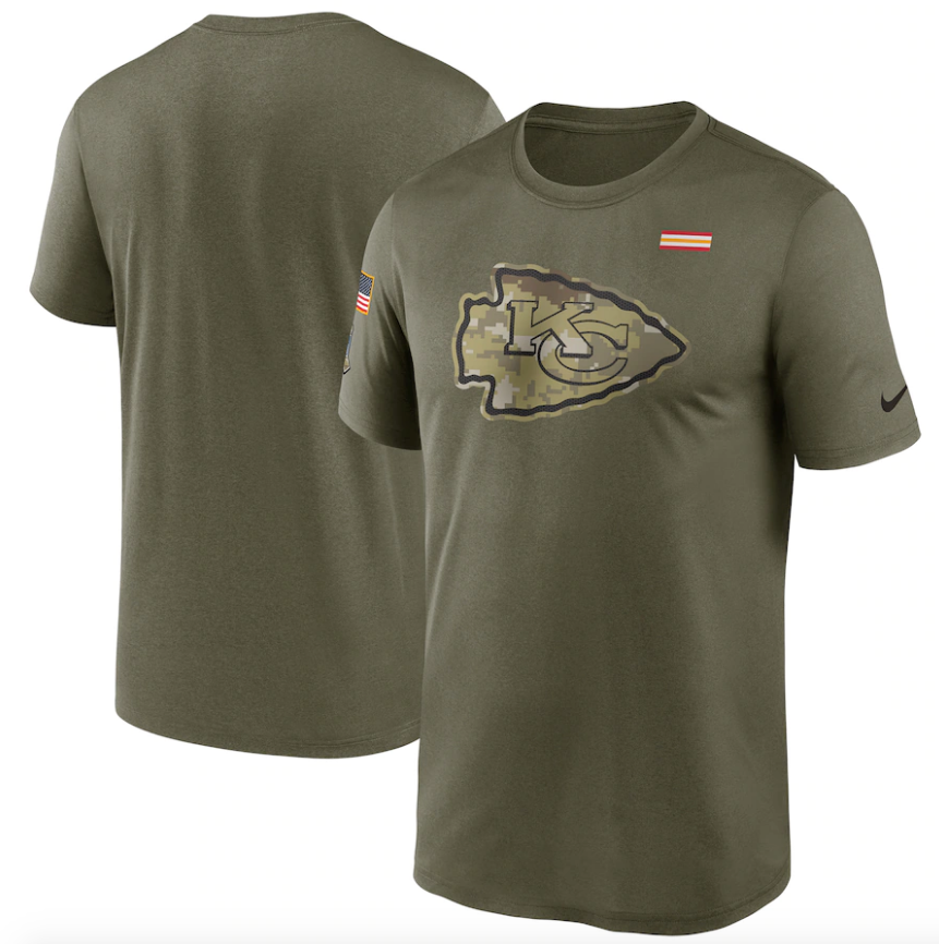 Men's Kansas City Chiefs Nike Olive 2021 Salute To Service Legend Performance T-Shirt - Pro Jersey Sports