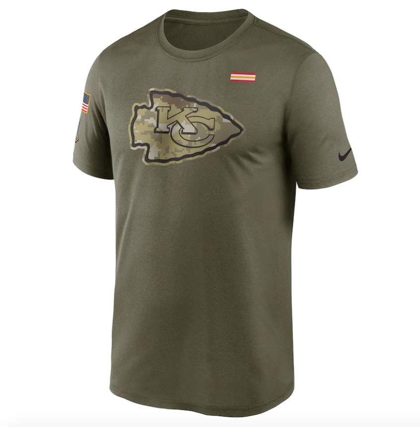 Men's Kansas City Chiefs Nike Olive 2021 Salute To Service Legend Performance T-Shirt - Pro Jersey Sports