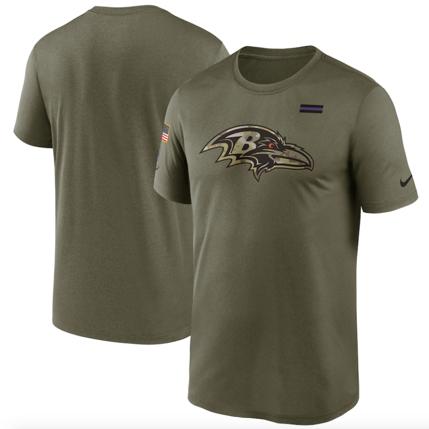 Men's Baltimore Ravens Nike Olive 2021 Salute To Service Legend Performance T-Shirt - Pro Jersey Sports