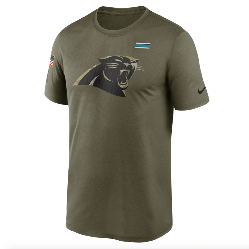 Men's Carolina Panthers Nike Olive 2021 Salute To Service Legend Performance T-Shirt