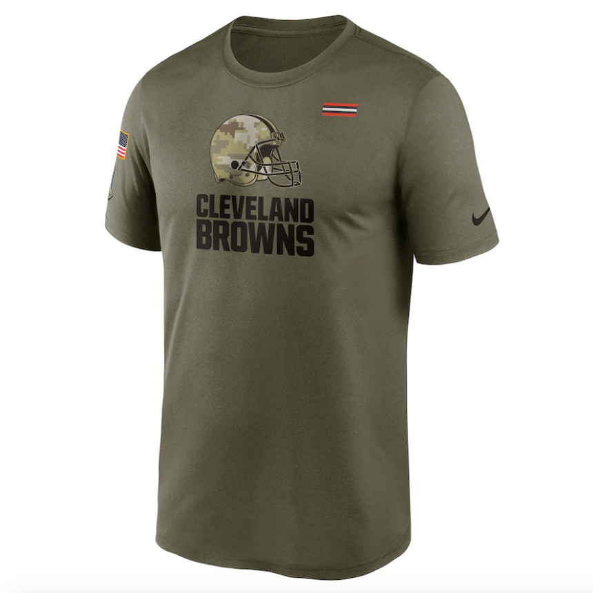 Men's Cleveland Browns Nike Olive 2021 Salute To Service Legend Performance T-Shirt - Pro Jersey Sports