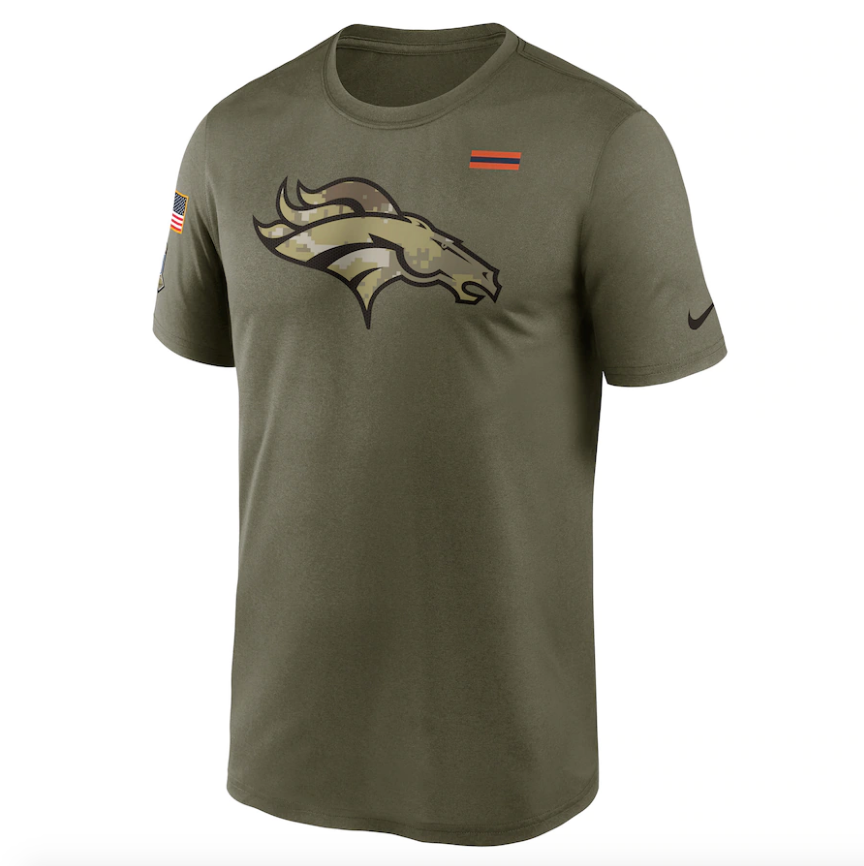 Men's Denver Broncos Nike Olive 2021 Salute To Service Legend Performance T-Shirt - Pro Jersey Sports