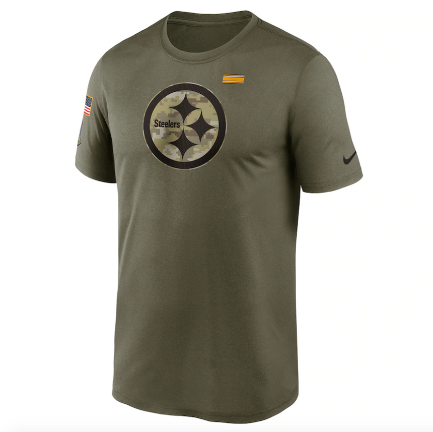 Men's Pittsburgh Steelers Nike Olive 2021 Salute To Service Legend Performance T-Shirt - Pro Jersey Sports