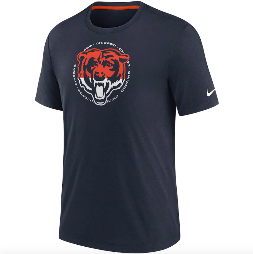 Men's Chicago Bears Nike Navy Historic Tri-Blend T-Shirt