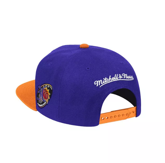 Men's Phoenix Suns Mitchell & Ness Purple/Orange NBA Patches 2 Tone Snapback Adjustable Hat