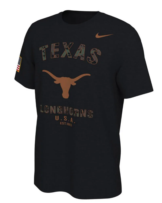 Texas Longhorns 2021 Veterans Day Nike Sideline Black T-Shirt