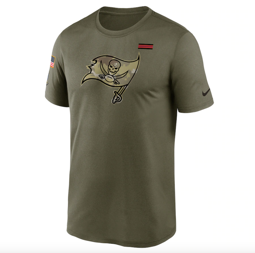 Men's Tampa Bay Buccaneers Nike Olive 2021 Salute To Service Legend Performance T-Shirt - Pro Jersey Sports