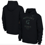 Nike Michigan State Spartans Mens Black Camo Veterans Day Long Sleeve Hoodie - Pro Jersey Sports