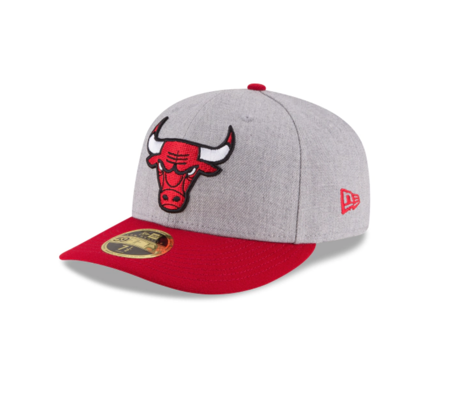 Men's Chicago Bulls 2 Tone Heather Gray And Red Authentic Collection On Field Low Crown Game 59FIFTY Fitted Hat