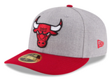 Men's Chicago Bulls 2 Tone Heather Gray And Red Authentic Collection On Field Low Crown Game 59FIFTY Fitted Hat - Pro Jersey Sports