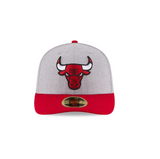 Men's Chicago Bulls 2 Tone Heather Gray And Red Authentic Collection On Field Low Crown Game 59FIFTY Fitted Hat - Pro Jersey Sports