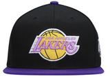 Men's Los Angeles Lakers Mitchell & Ness Black/Purple NBA Patches 2 Tone Snapback Adjustable Hat - Pro Jersey Sports