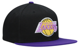 Men's Los Angeles Lakers Mitchell & Ness Black/Purple NBA Patches 2 Tone Snapback Adjustable Hat - Pro Jersey Sports