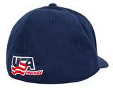 USA Hockey Shield Logo Navy Classic 99 Flex Hat - Pro Jersey Sports