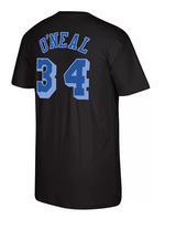 Men's Shaquille O'Neal Los Angeles Lakers Mitchell & Ness Reload 2.0 Name & Number T-Shirt - Black/Blue - Pro Jersey Sports
