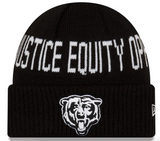 Men's New Era Black Chicago Bears Team Social Justice Cuffed Knit Hat-Bearhead - Pro Jersey Sports