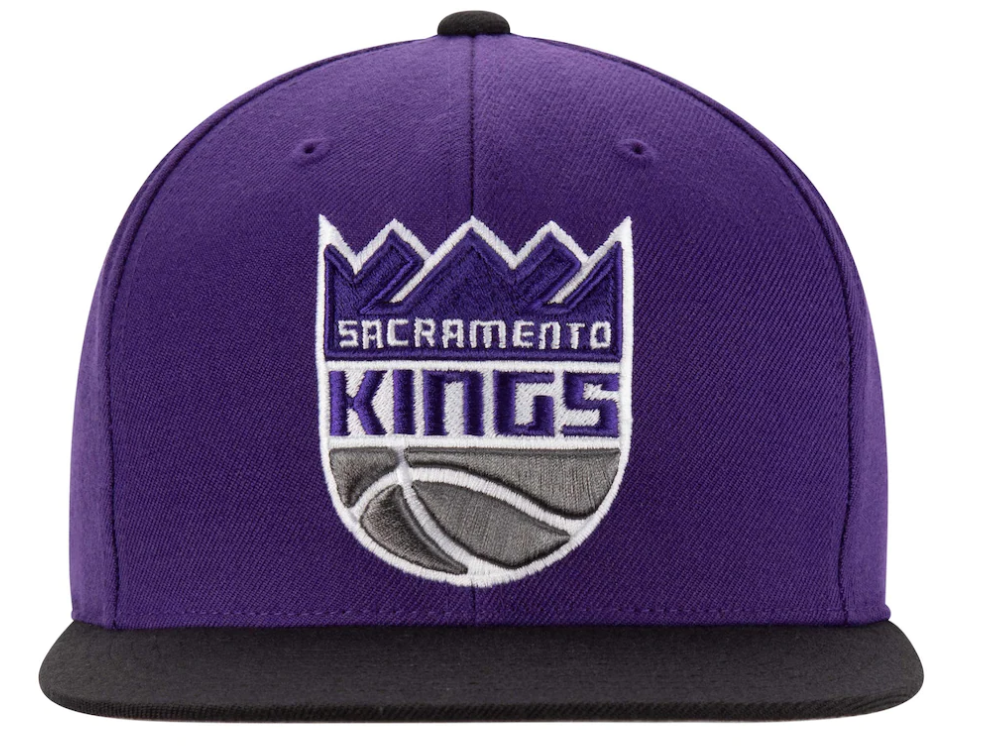Men's Mitchell & Ness Purple/Black Sacramento Kings Two-Tone Wool Snapback Hat