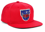 Men's New Jersey Nets Mitchell & Ness Red Basic Core Snapback Hat - Pro Jersey Sports