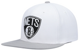Men's Brooklyn Nets Mitchell & Ness Core Basic Snapback Hat - White/Gray - Pro Jersey Sports