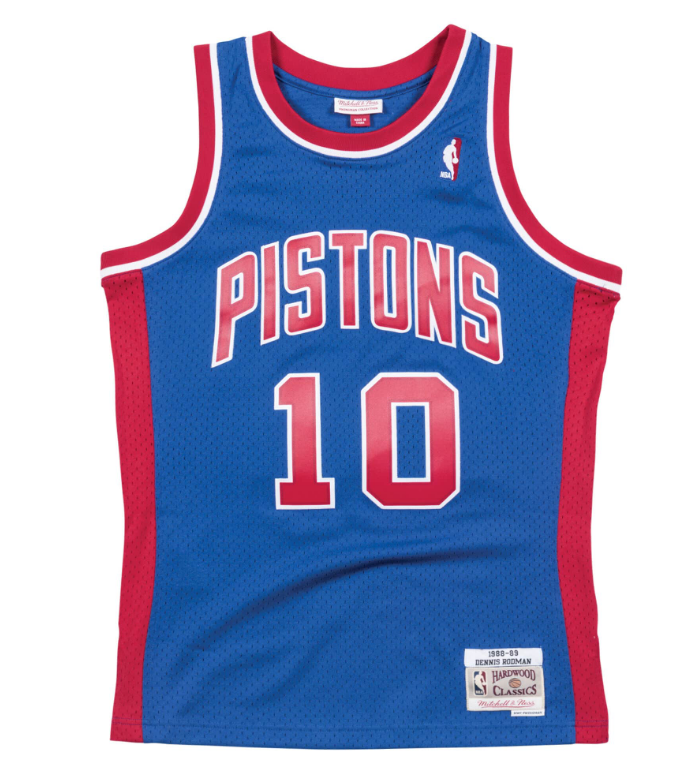 Men's Detroit Pistons Dennis Rodman 1988-89 Mitchell & Ness NBA Men's Hardwood Classic Swingman Jersey