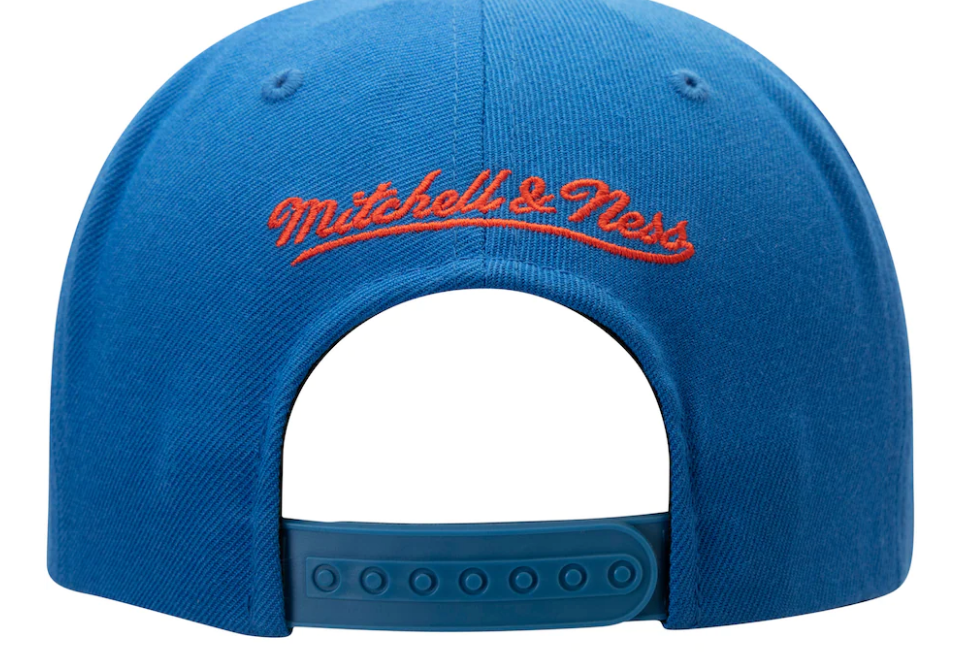 Men's Mitchell & Ness Oklahoma City Thunder Core Blue/ Orange Adjustable Snapback Hat