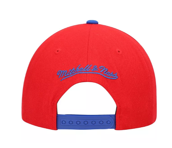 Men's Mitchell & Ness Philadelphia 76ers Hardwood Classics Red/Blue 2 Tone  Adjustable Snapback Hat