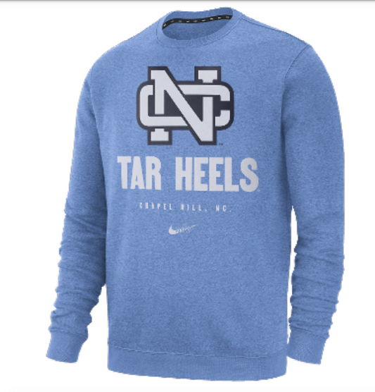 Men's North Carolina Tar Heels Nike College Vault Club Crew Neck Sweatshirt
