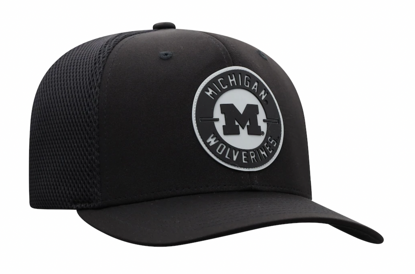 Men's Top Of The World Michigan Wolverines Black Abbott One Fit Flex Fit Hat