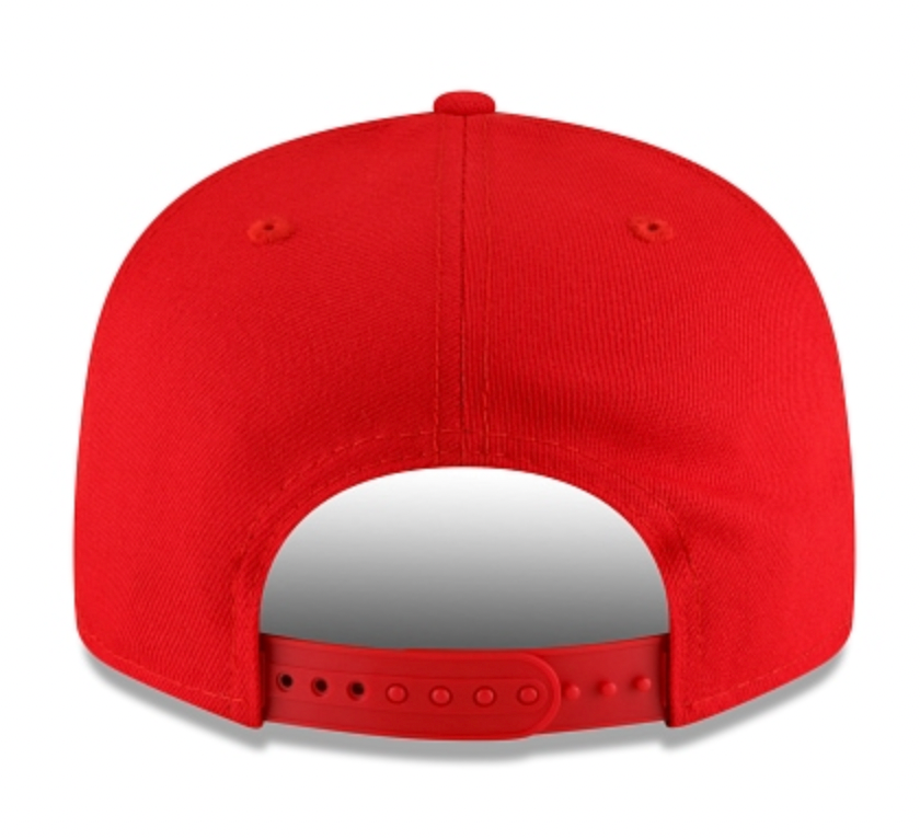 Mens Atlanta Hawks NBA 2022 Back Half New Era Red 9FIFTY Snapback Hat