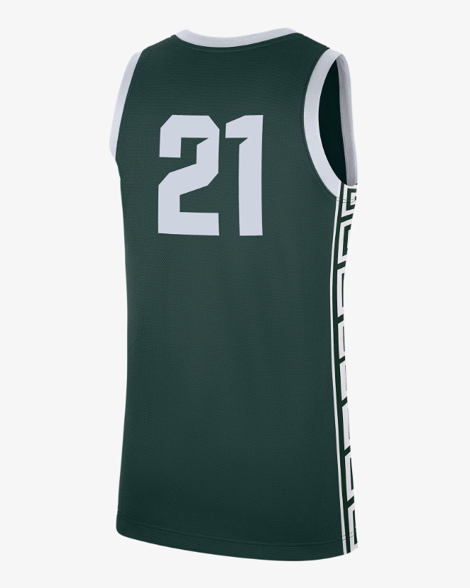 Men's Michigan State Spartans Nike Replica #21 Basketball Jersey – Green