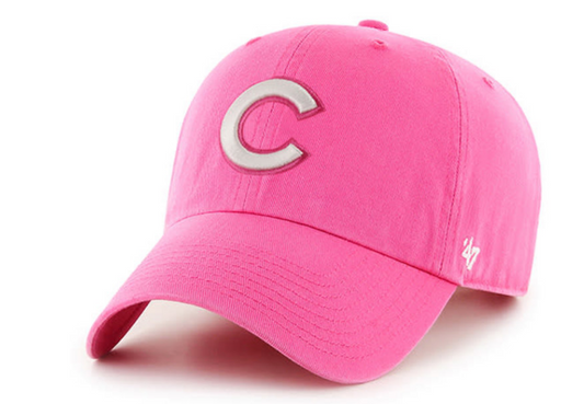Chicago Cubs MLB Magenta Primary Logo 47 Clean Up Strapback Cap