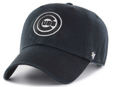 Chicago Cubs MLB Black Bullseye Logo 47 Clean Up Strapback Cap - Pro Jersey Sports