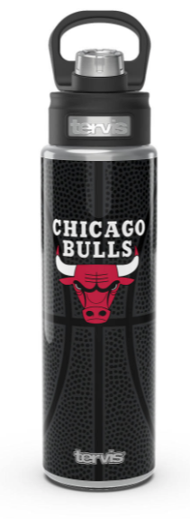 Chicago Bulls ™Leather 24 oz Stainless Steel Wide Mouth Water Bottle