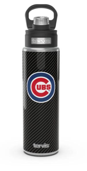 Chicago Cubs ™Carbon Fiber 24 oz Stainless Steel Wide Mouth Water Bottle