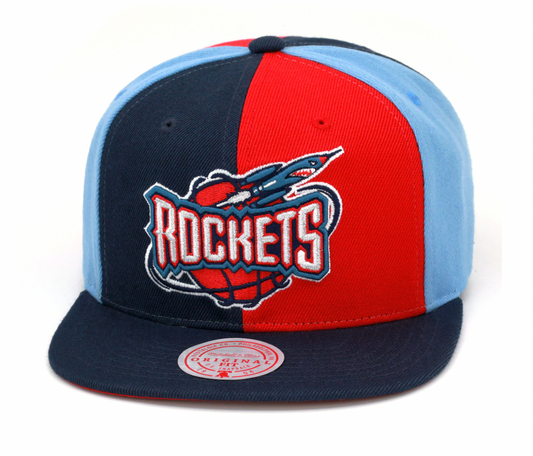 Men's Houston Rockets Mitchell & Ness NBA Pinwheel Snapback Hat