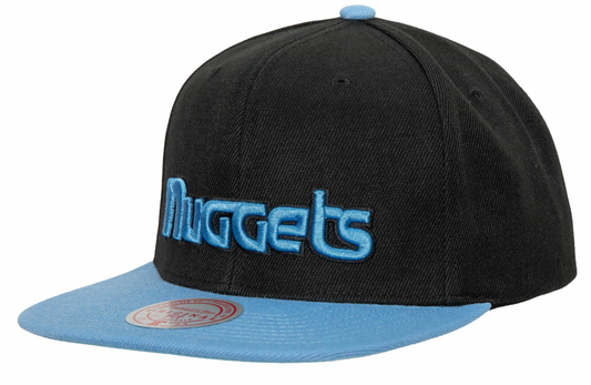 Men's Denver Nuggets Mitchell & Ness Hardwood Classics Reload 2.0 Snapback Hat - Black/Blue